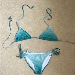 Teal Triangle Bikini Set
